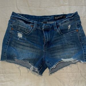 Blank NYC Blue Jean Shorts Distressed Cut-Off Style